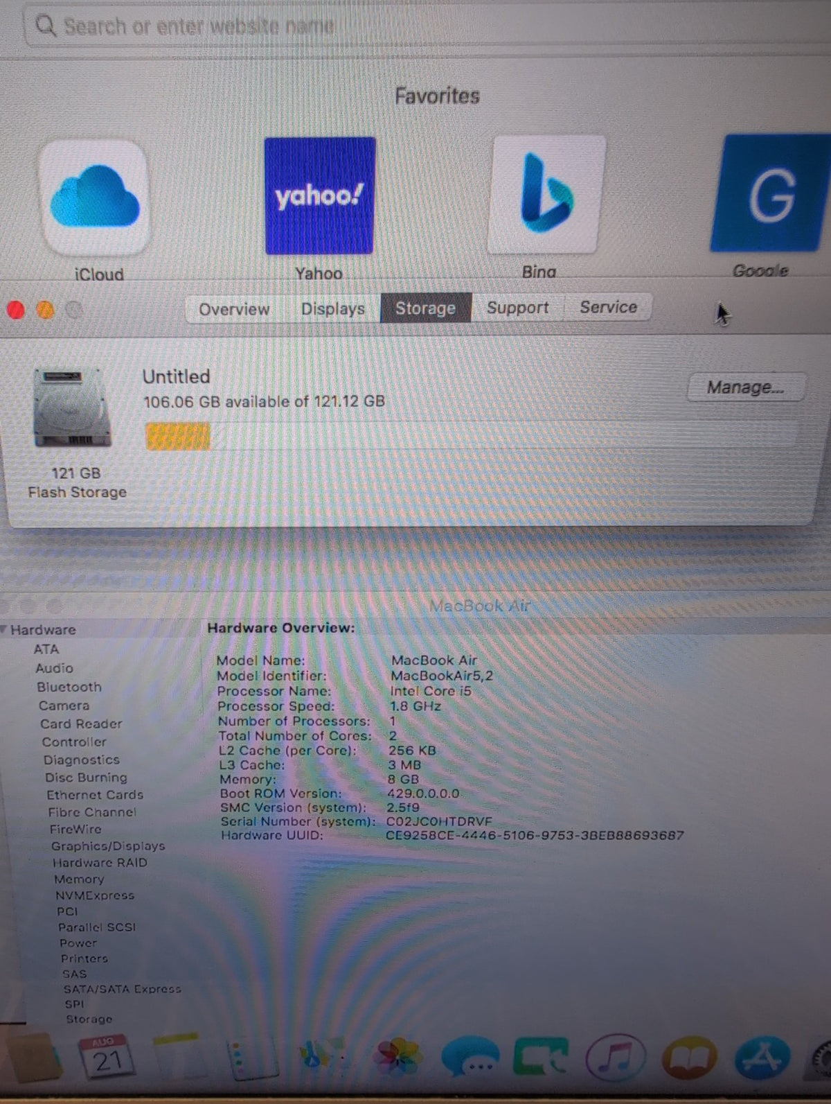 🎸 Apple MacBook Air 13-inch A1466 Mid 2012 Core i5-1.8GHz 8GB 128GB SSD 10.13