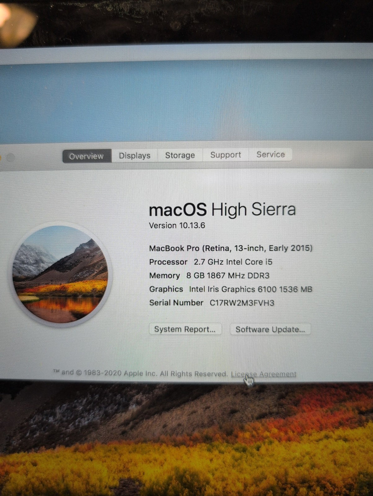 🎸 Apple MacBook Pro 13" A1502 Retina 2015 i5-2.7GHz/ 8GB /128GB SSD （No AC）