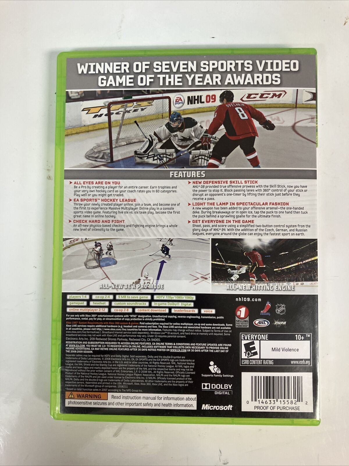 (Lot of 2x) XBOX 360 Video Games EA Sports NHL 08 / NHL 09 With Manual ~