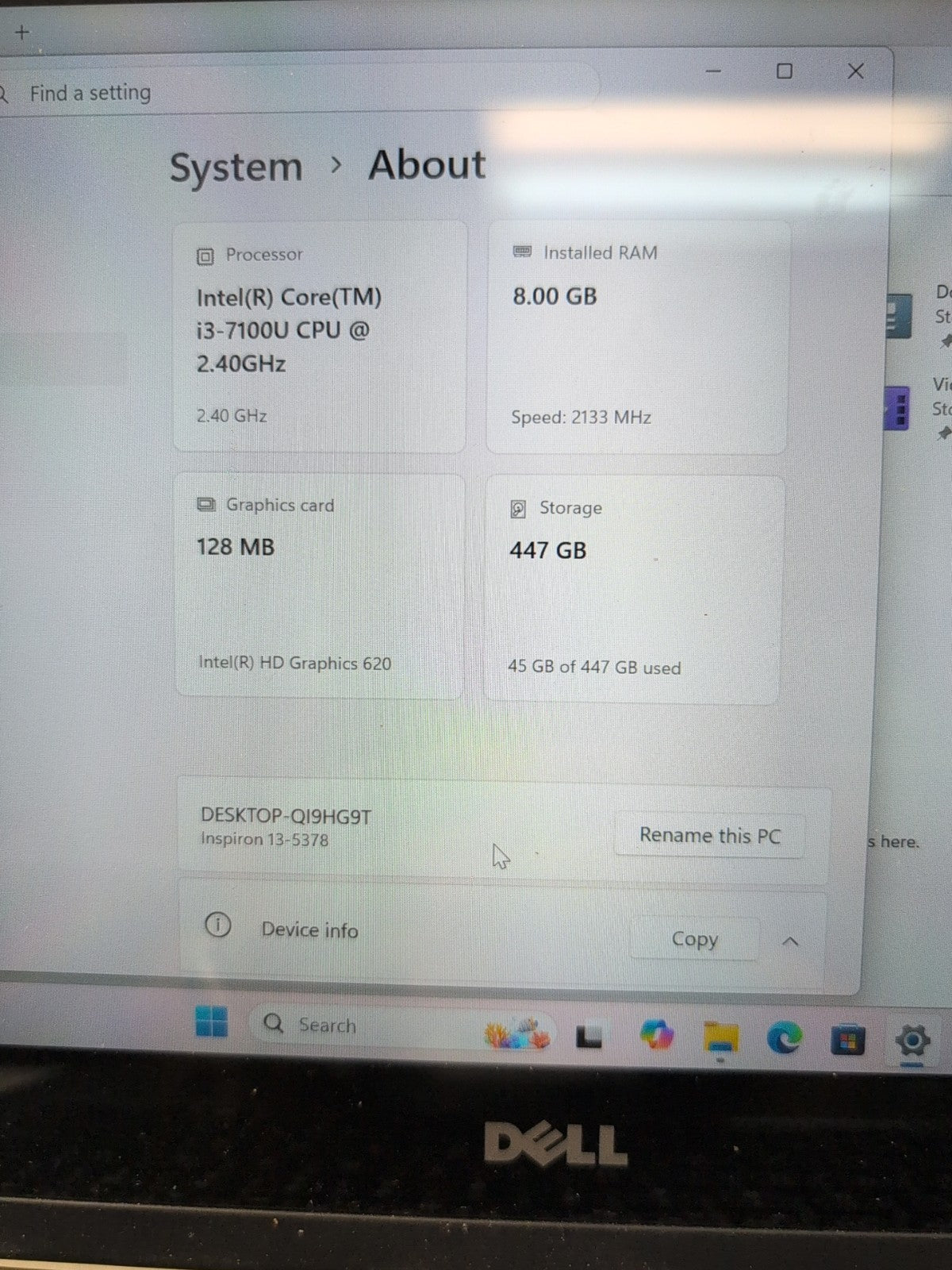 🔥 Dell Inspiron 13 5378 13" Touch Laptop i3-7100U/8GB/480GB SSD/Win11 (*READ) -