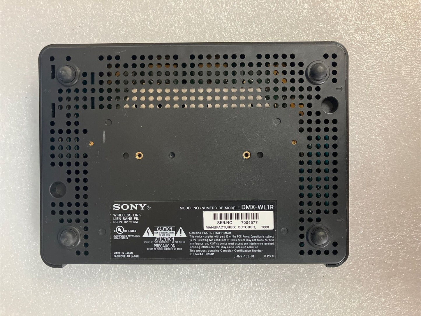 Sony DMX-WL1R Bravia HDMI Output Wireless Link With Power Adapter (No Remote) ~