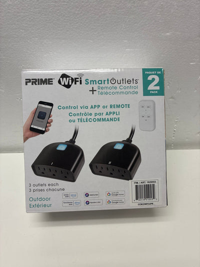🔥 Prime WiFi Smart Outdoor Outlet 2-Pack with Remote Control CCRCOWF32PK