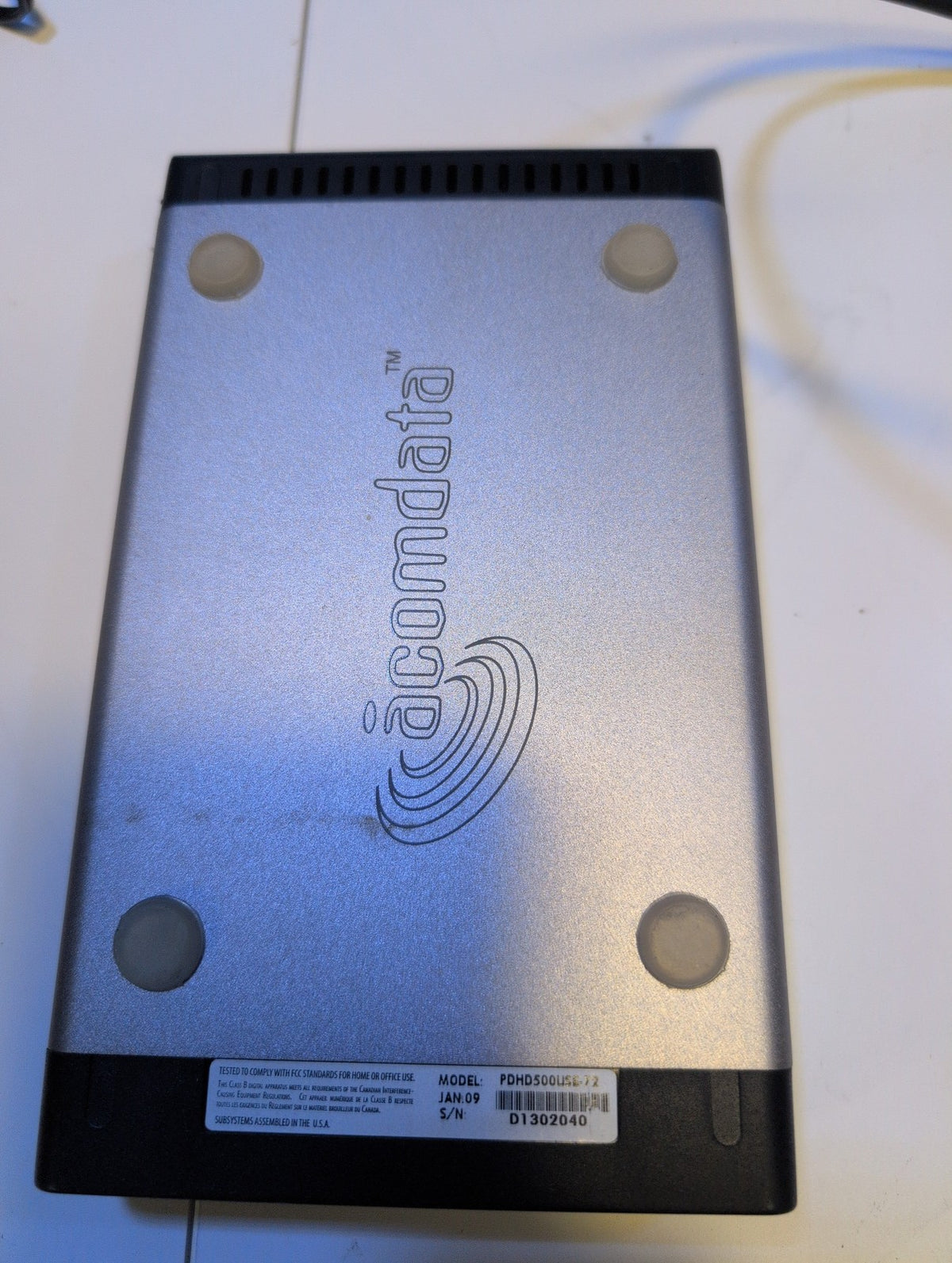 🎸 Acomdata PDHD500USE-72 500GB External HDD Enclosure USB 2.0/eSATA Silver
