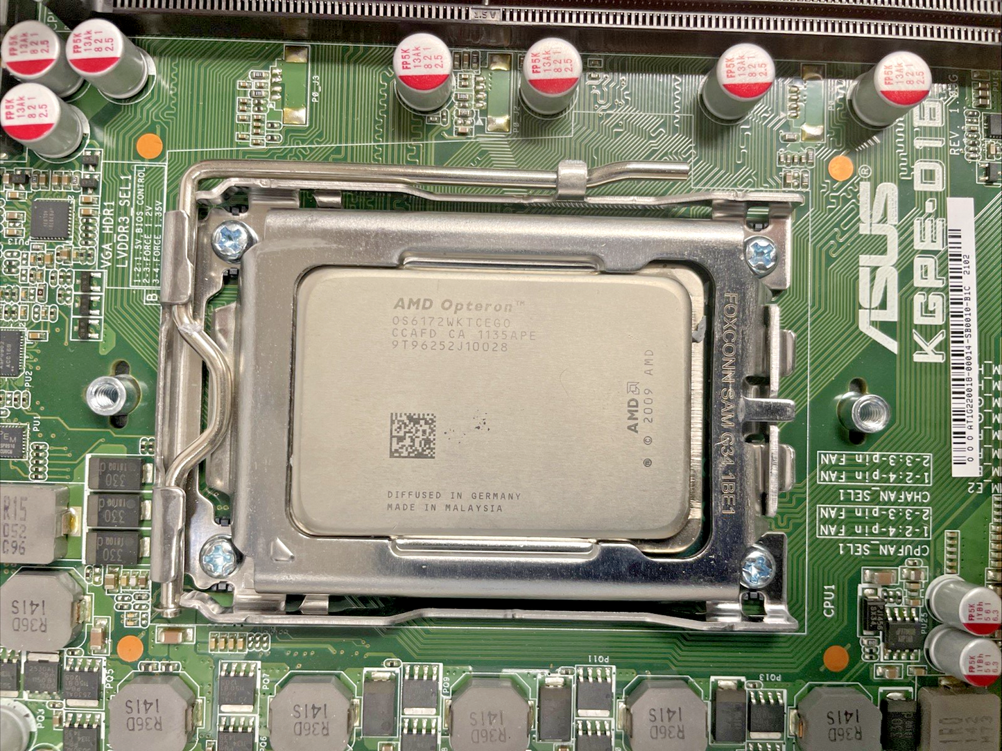 🔥 ASUS KGPE-D16 G34 Motherboard w/ 1x AMD Opteron 6172+ IO Shield  +