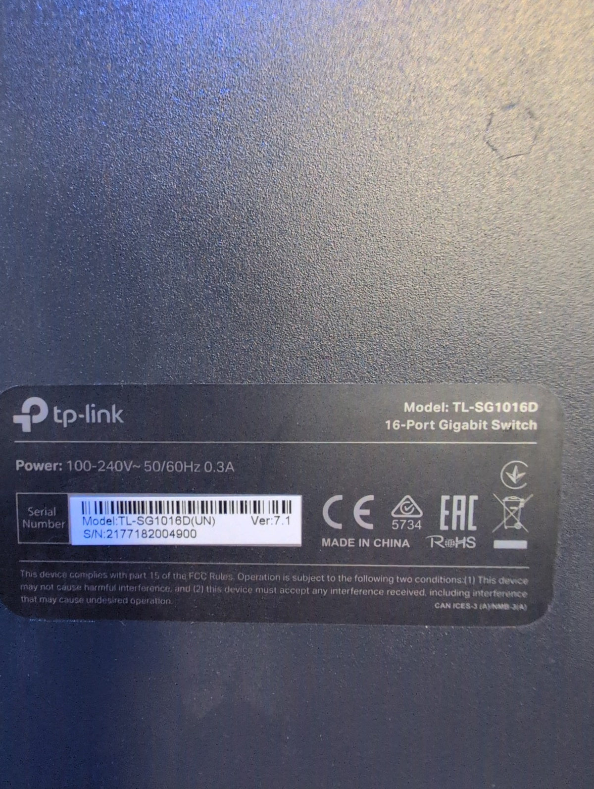 🎸 TP-Link TL-SG1016D 16-Port Gigabit Ethernet Desktop Switch Unmanaged V7.1