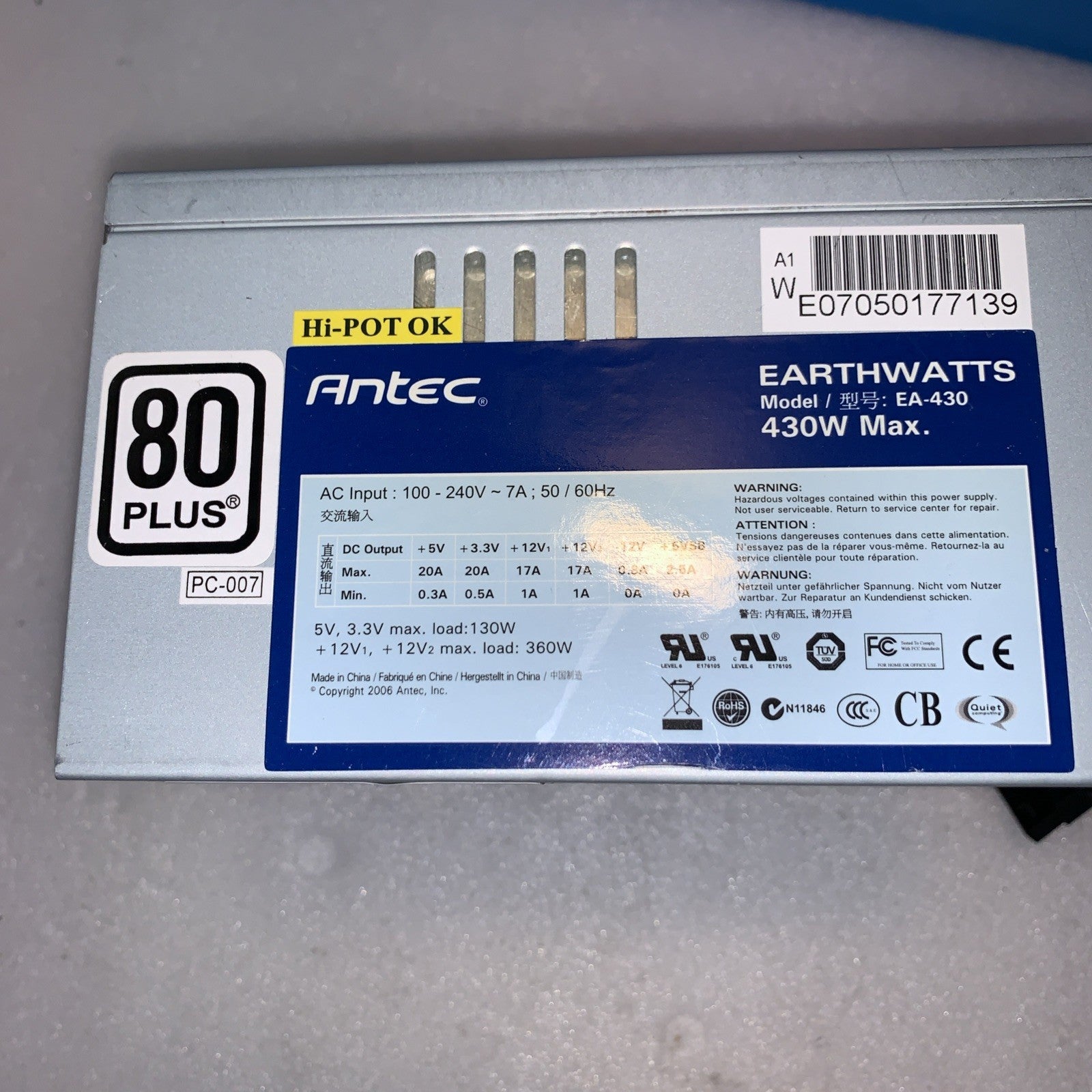 Antec EA-430 Earthwatts 430W ATX Desktop Power Supply