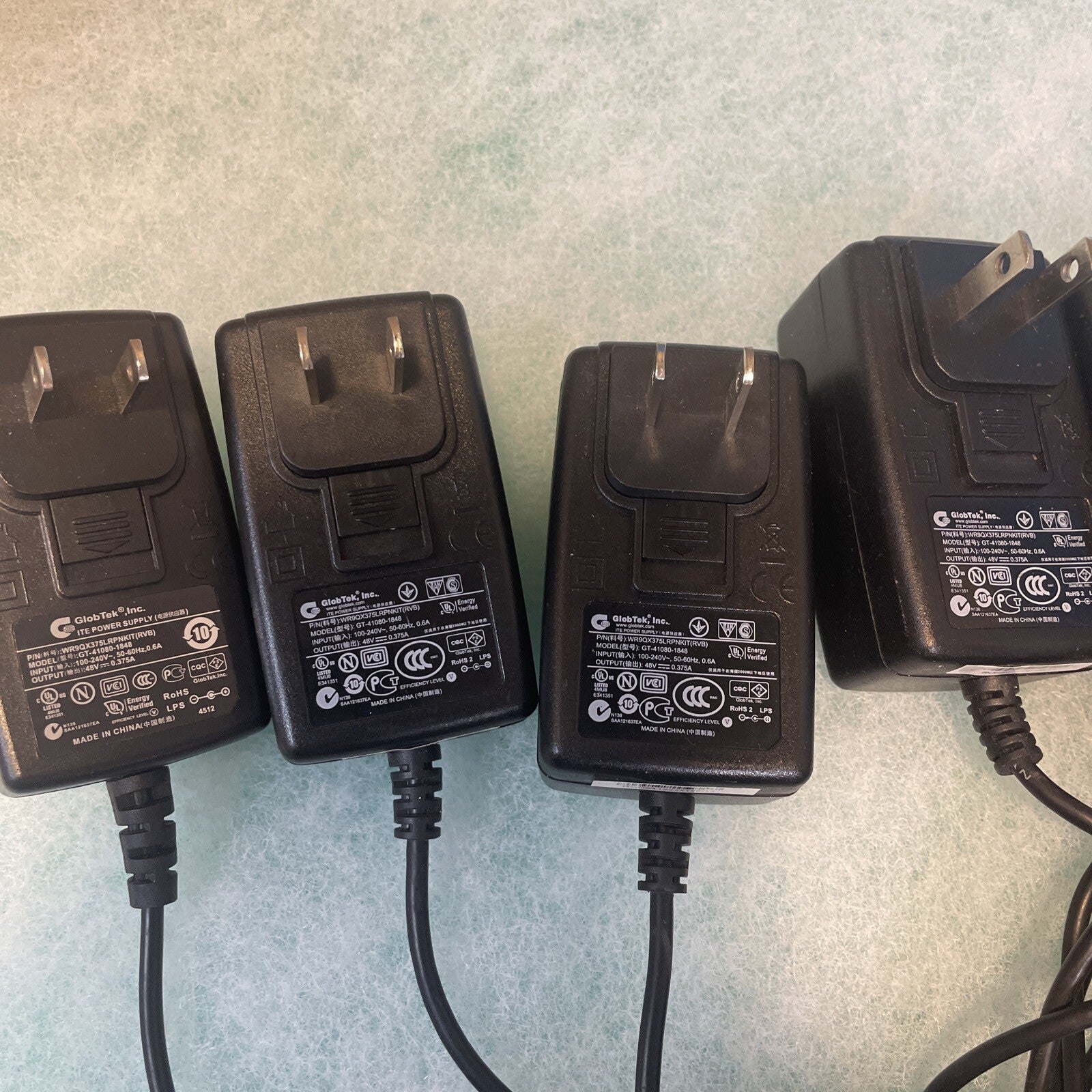 Lot Of 7 GLOBTEK WR9QX375LRPNKIT  Power Adapter 48V  0.31A