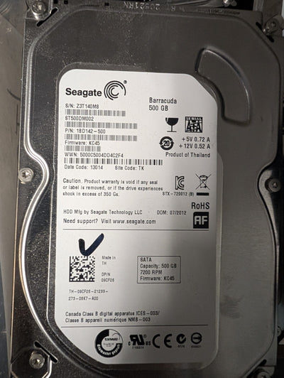 🔥 Lot of 20 Mixed Brand 500GB SATA 3.5" Desktop Hard Drive HDD Tested -