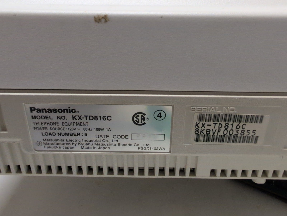 Panasonic KX-TD816C Digital Super Hybrid System 4CO PBX KSU -