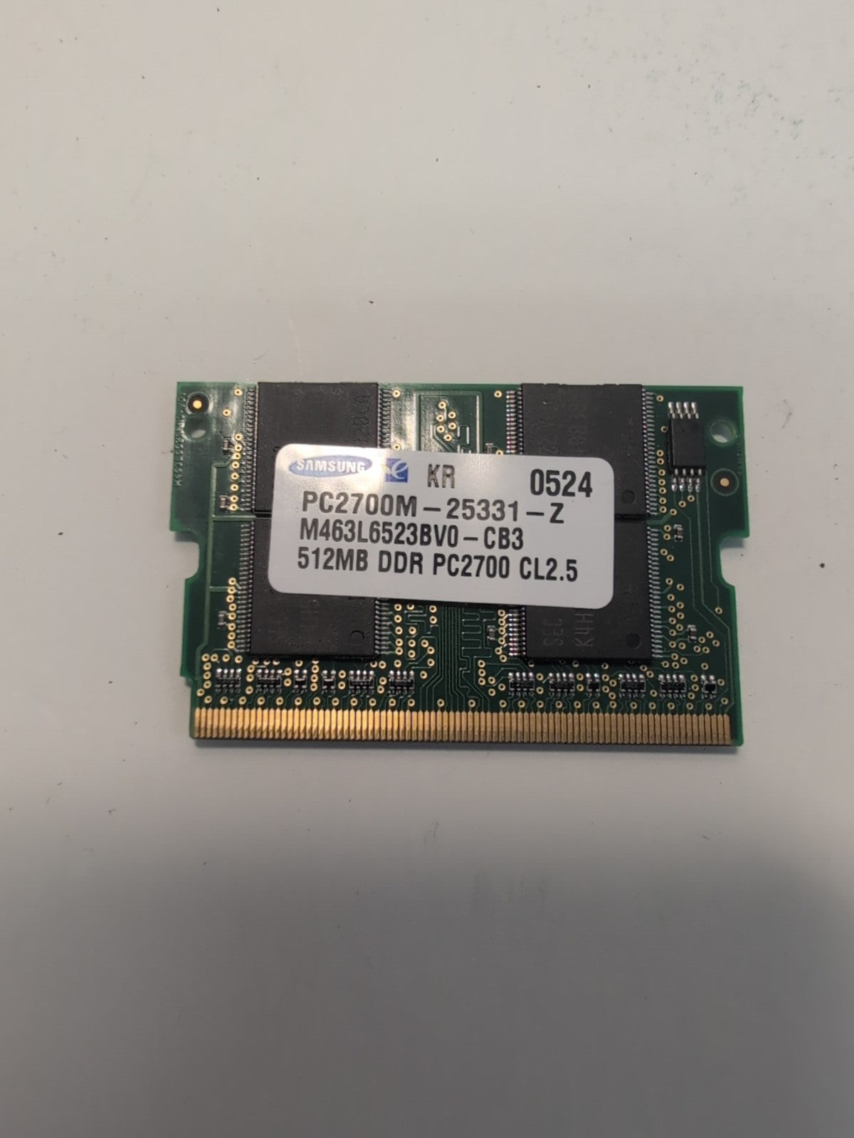 🔥 Samsung 512MB DDR PC2700 CL2.5 MicroDIMM M463L6523BV0-CB3 172-Pin Laptop RAM-