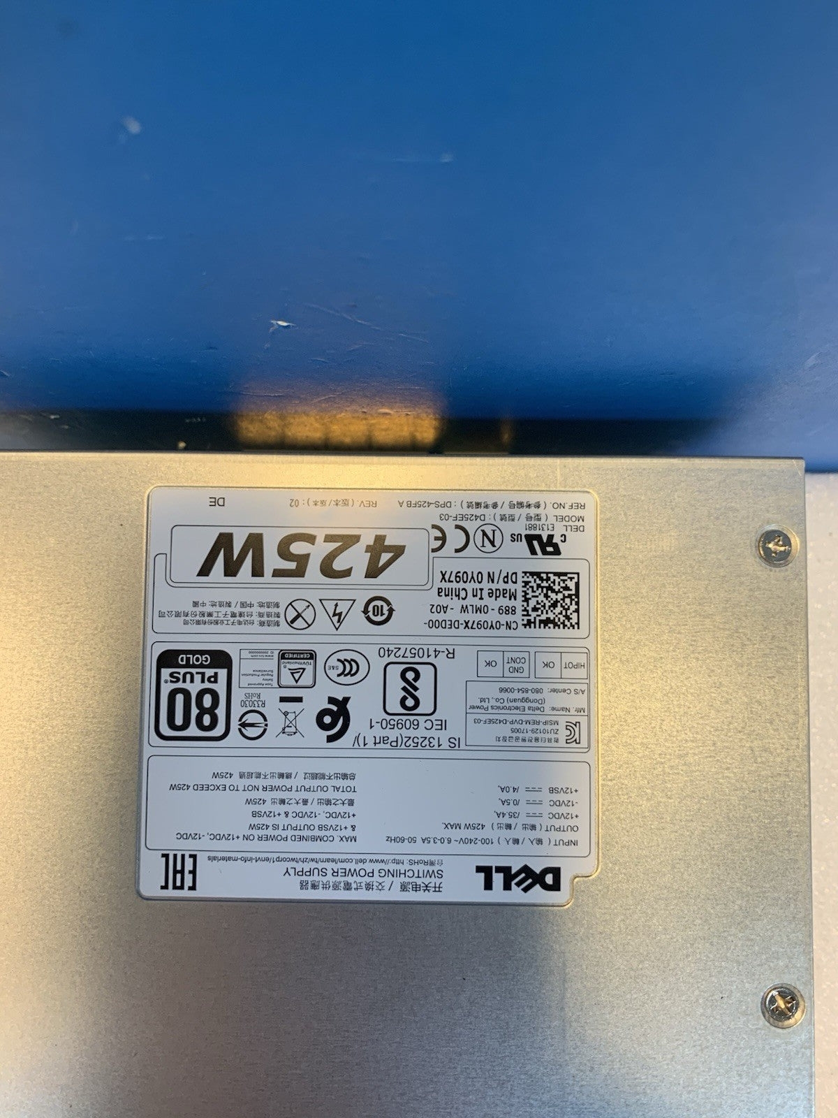 Dell 425W Server Power Supply 80+ Gold Hot-Plug DP/N 0Y097X