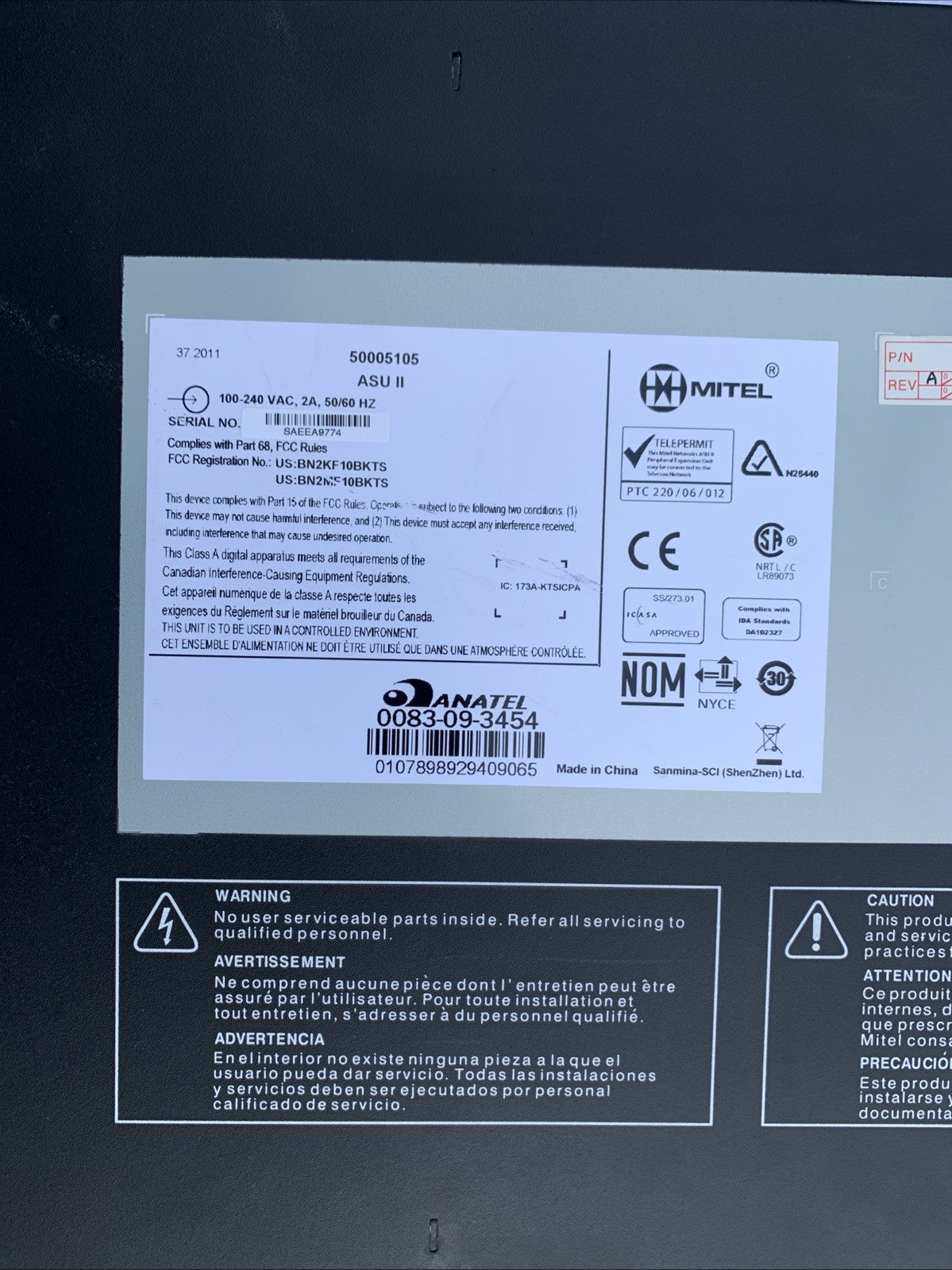 🔥 Mitel ASU II 50005105 Analog Service Unit (no card)