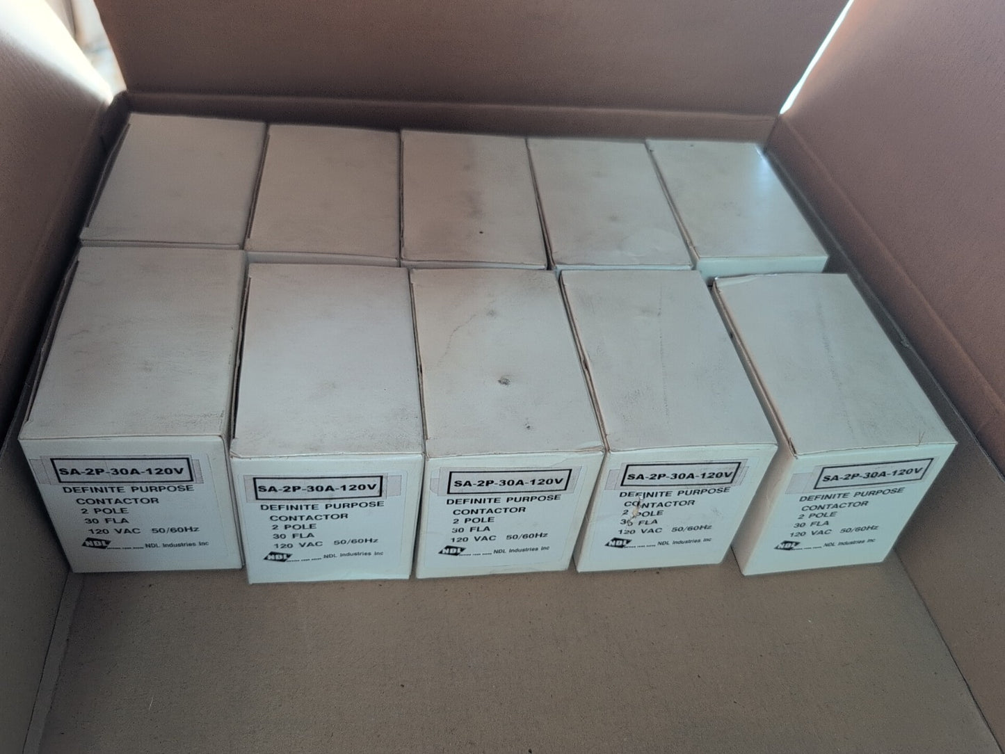 🔥 10x NEW NDL SA-2P-30A-120V DEFINITE PUPPOSE 2 POLE 30 FLA 120VAC Contactor -
