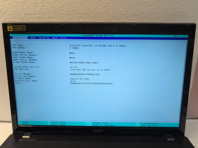 (AS IS) Acer Aspire V3-772G 17" Laptop Intel i7-4712MQ 2.30GHz/ 4GB RAM/NO HDD -