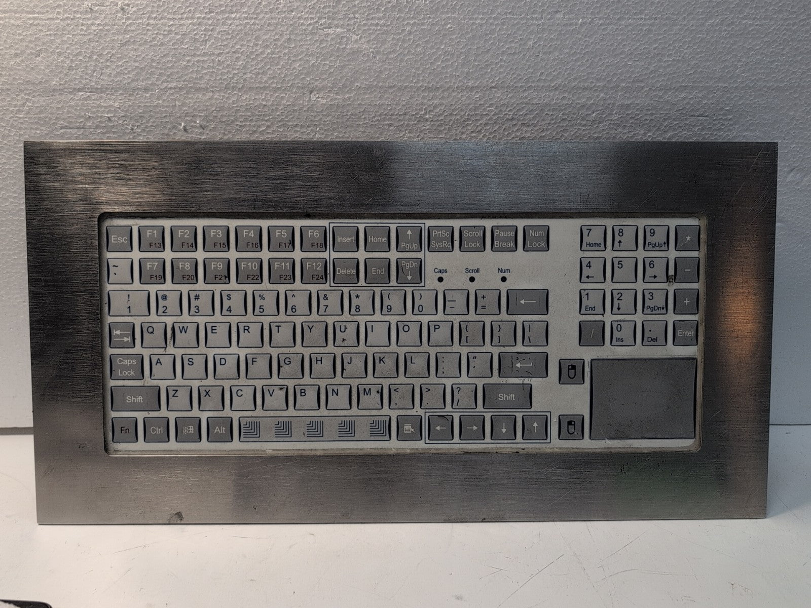 (AS IS, CABLE CUT) HOPE INDUSTRIAL SYSTEMS  USB Keyboard KB-M2-P90-SS4-4X-USB -
