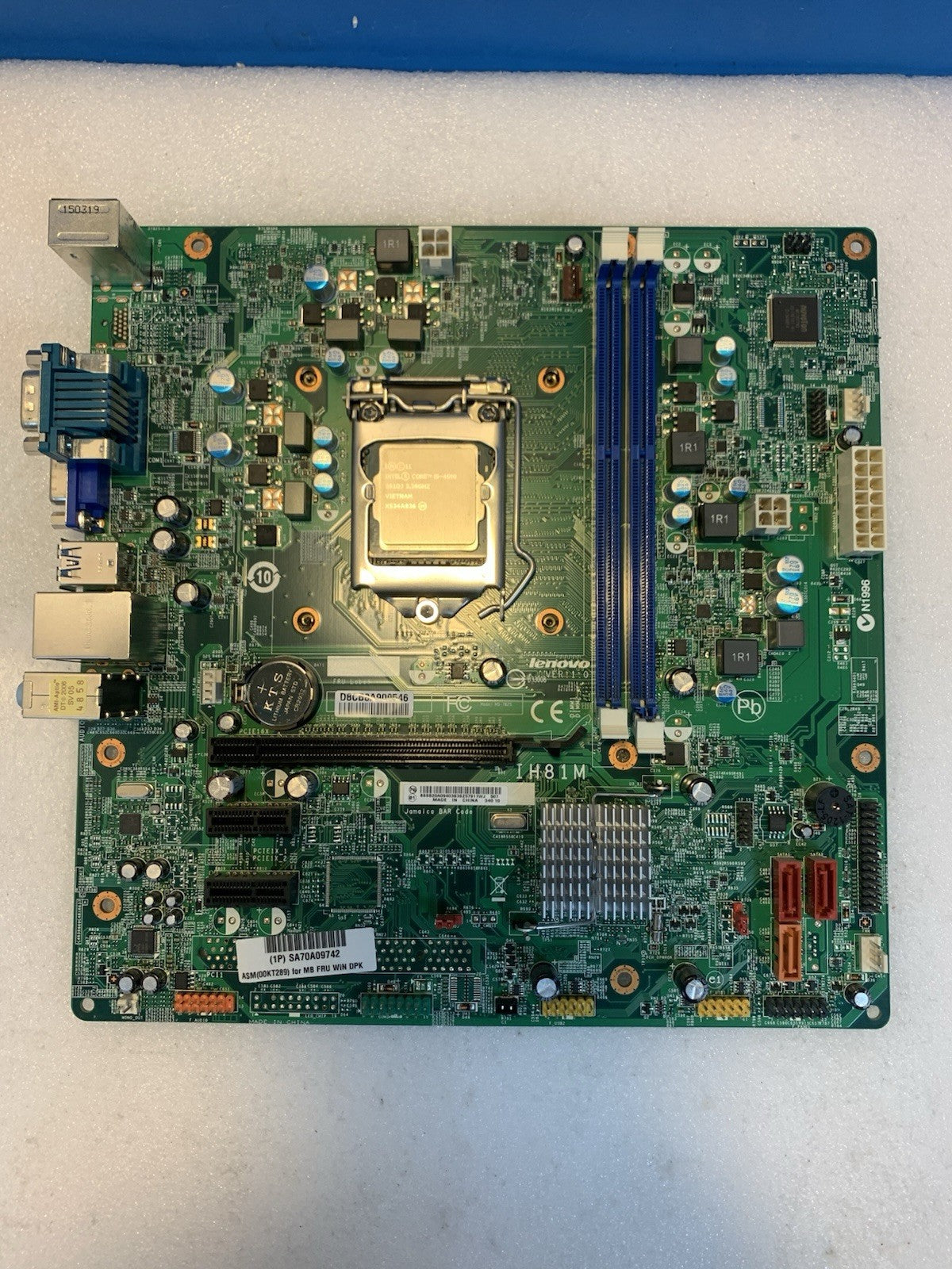 🔥 Lenovo ThinkCentreM73 Motherboard IH81M D33008 LGA 1150 w/i5-4590 3.3GHZ