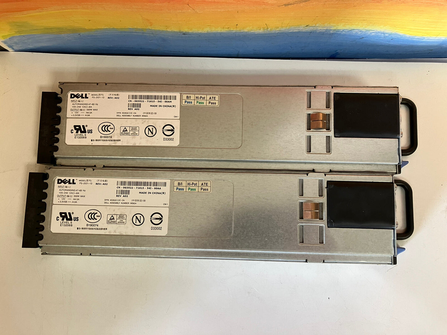 ~ Dell PowerEdge 550W Power Supply PS-2521-1D Rev A02 G3522 0G3522 PSU