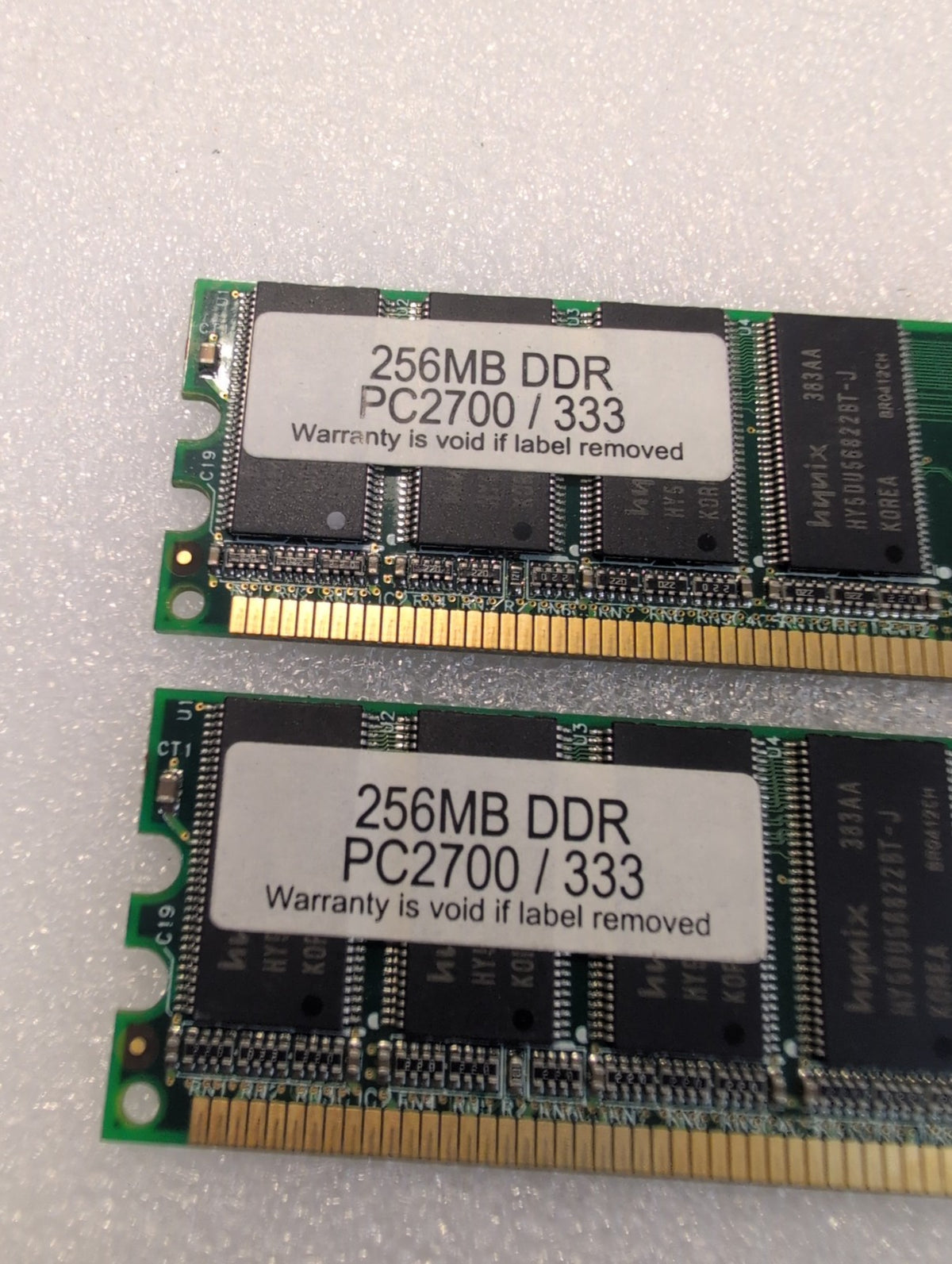 🎸 Hynix 256MB DDR PC2700/333 Desktop RAM DIMM 184-Pin Lot of 2 512MB Total