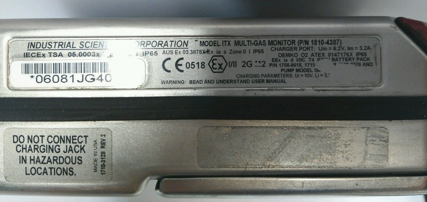 Industrial Scientific Model ITX 1810-4307 Multi-Gas Monitor