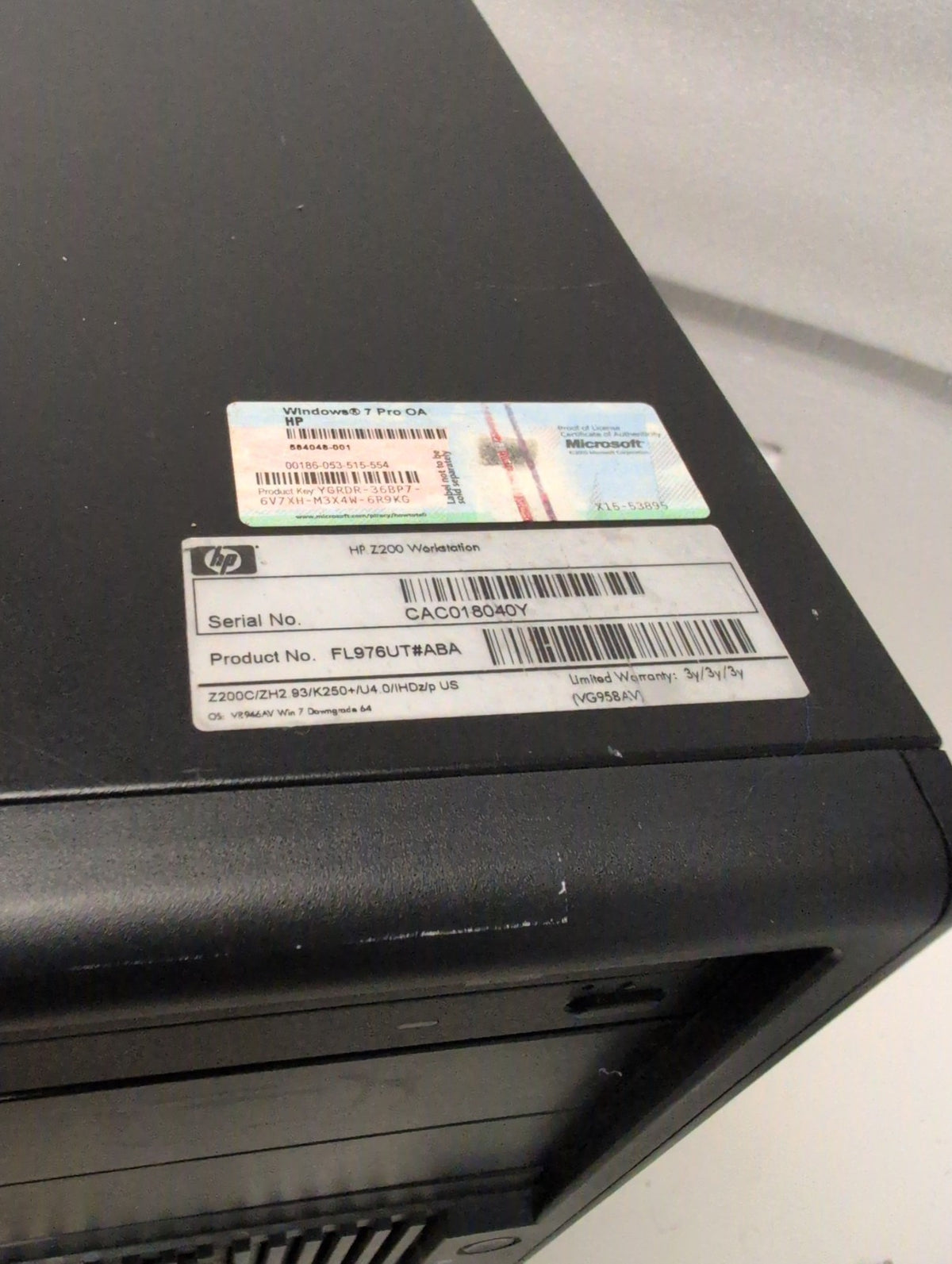 🎸 HP Z200 Workstation Desktop PC Intel Core i3-530 2.93GHz 4GB 160GB HDD WINXP