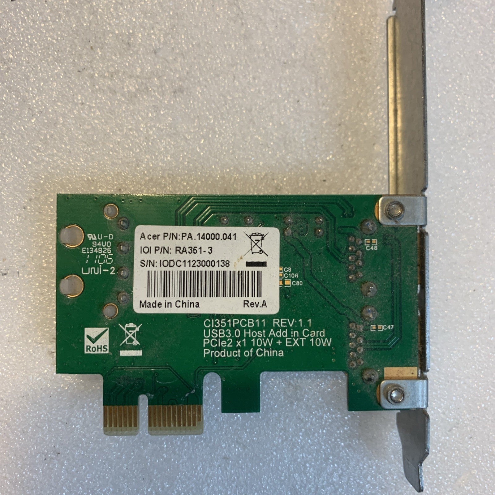Lot of 3 PCIe USB 3.0 Expansion Card 2 or 4-Port USB-A Controller PCI Express
