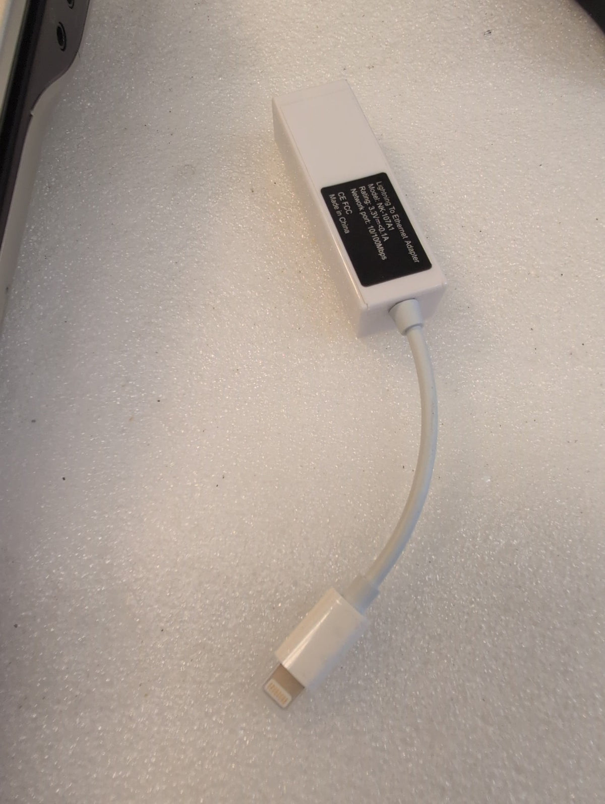 🎸 Lightning to Ethernet Adapter NK-107A1  RJ45 10/100Mbps (no MFi-Certified)