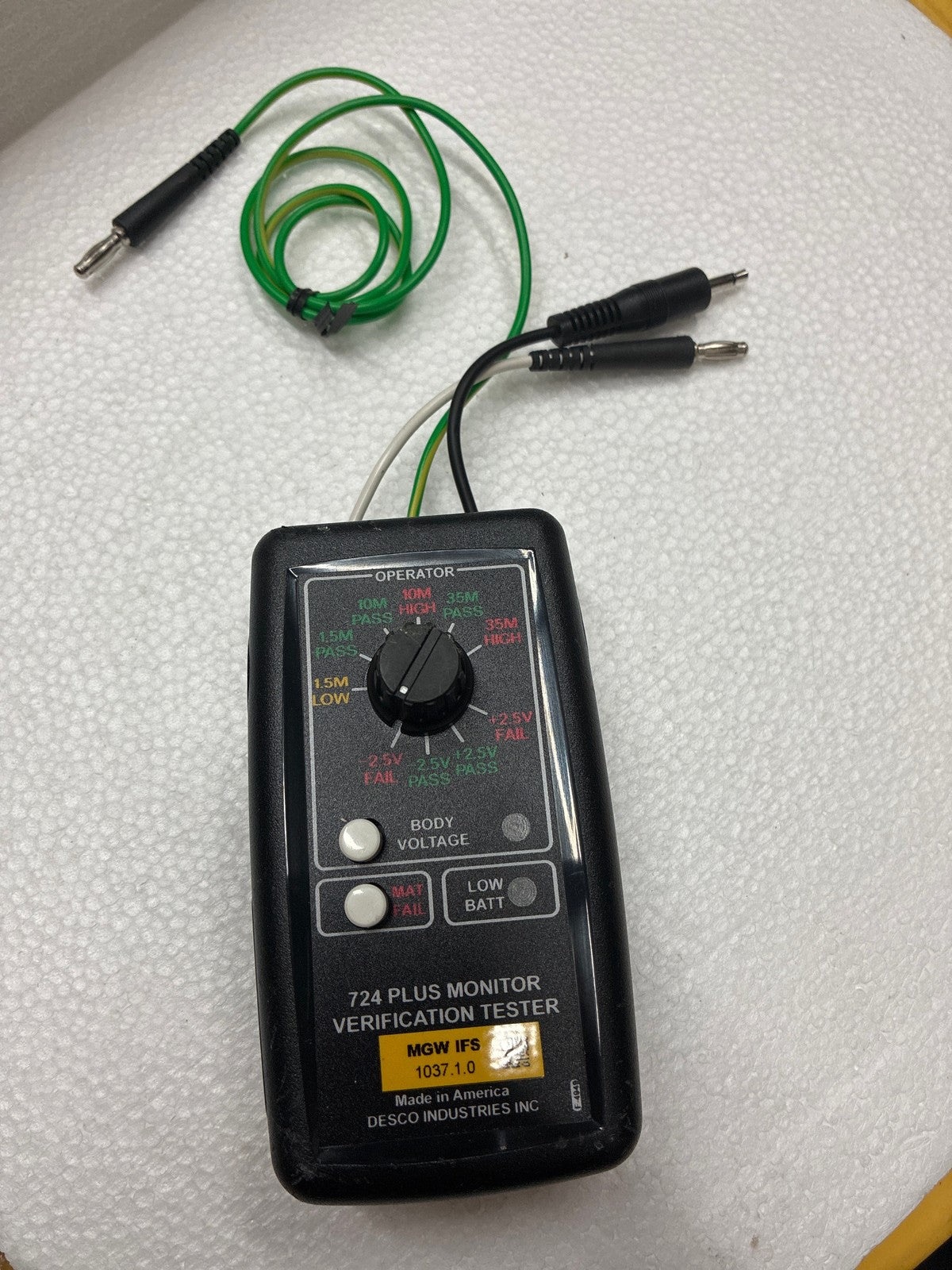 🔥 Desco SCS 724 Plus Monitor Verification Tester 770734 ESD Wrist Strap