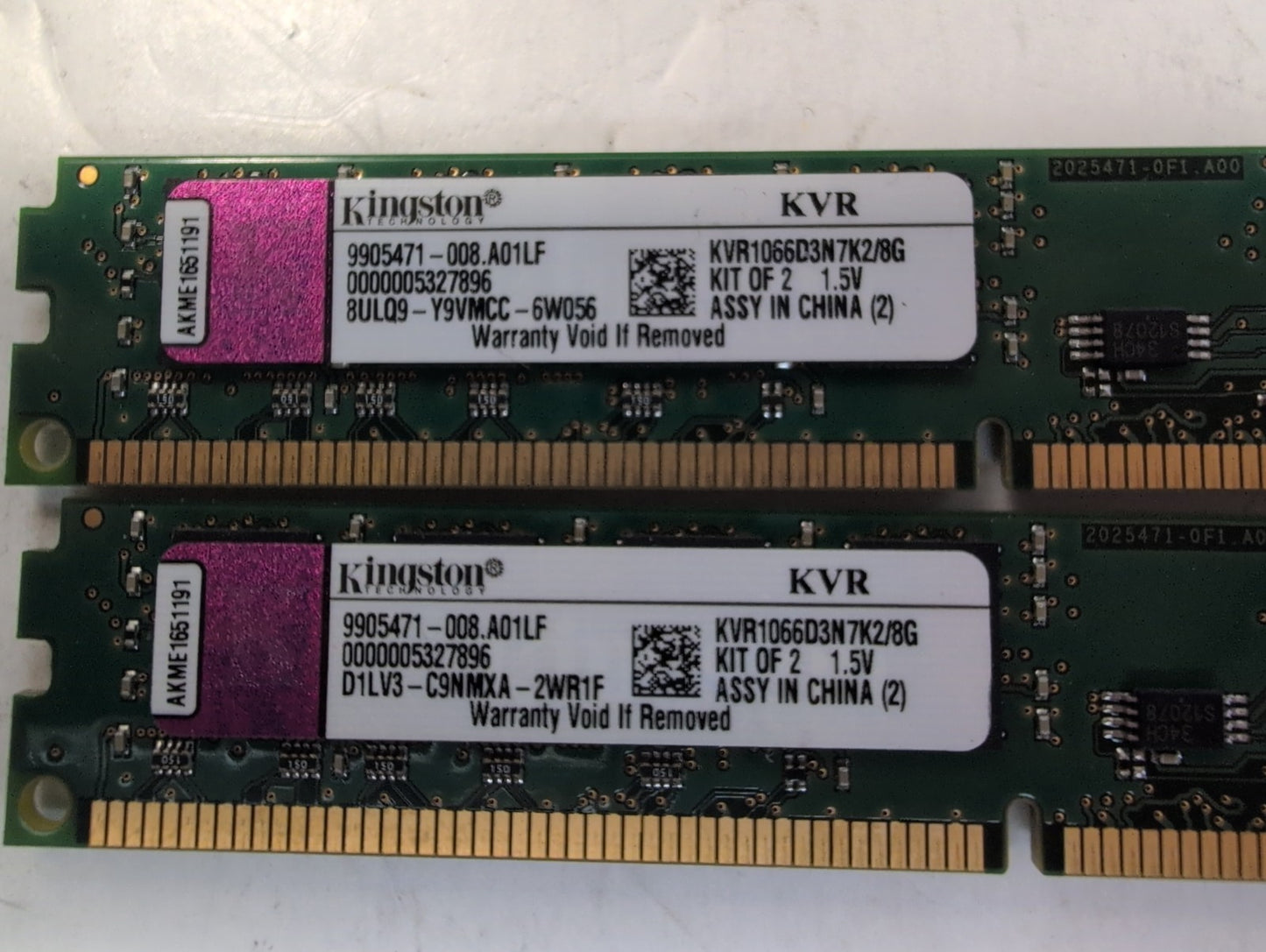 🔥 Kingston 8GB (2x4GB) DDR3  Desktop Ram KVR1066D3N7K2/8G  Memory -