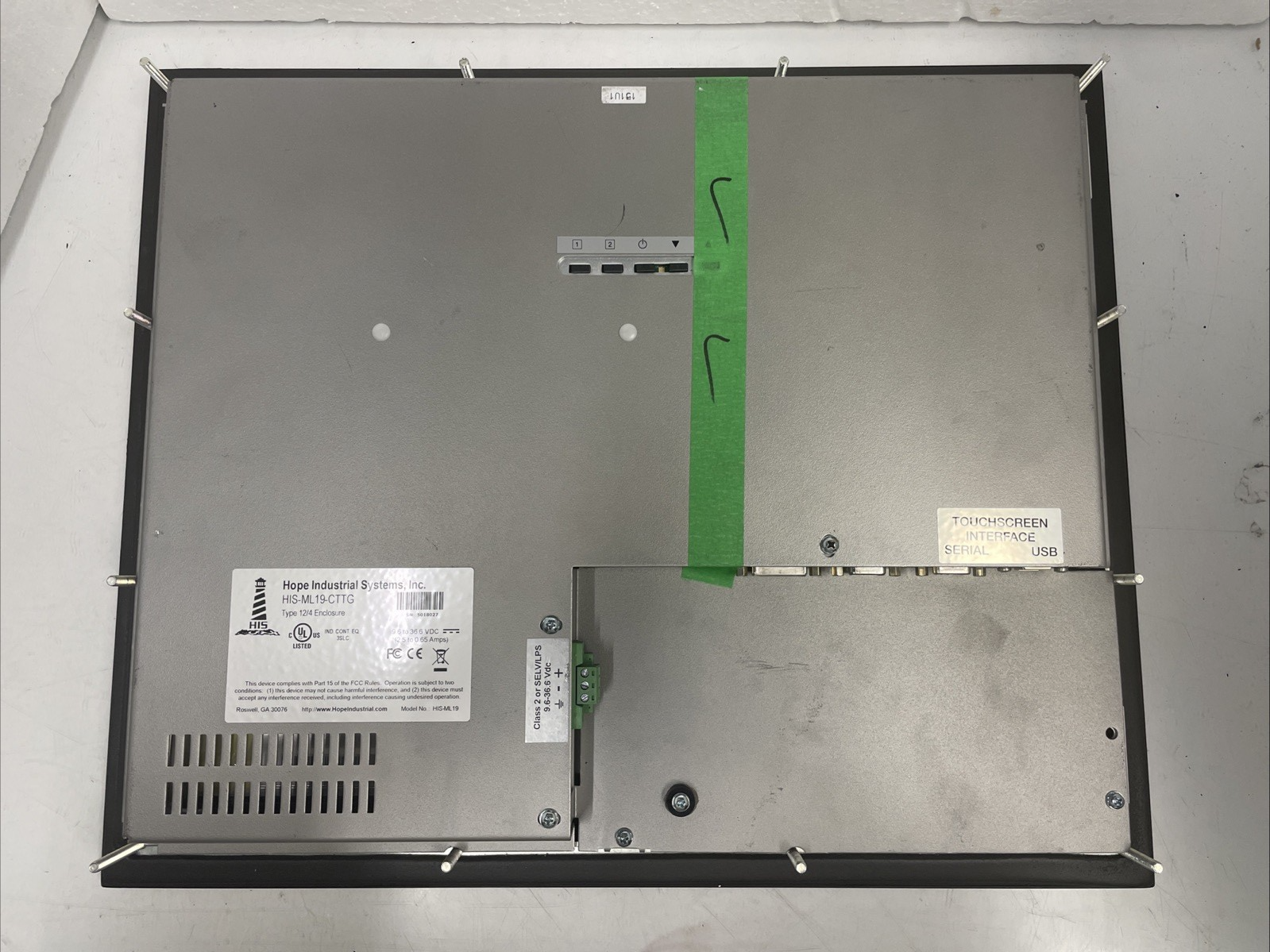 🔥  HOPE INDUSTRIAL SYSTEMS His-Ml19-CTTG Touch Screen Monitor 19"  +