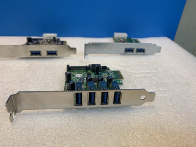 Lot of 3 PCIe USB 3.0 Expansion Card 2 or 4-Port USB-A Controller PCI Express