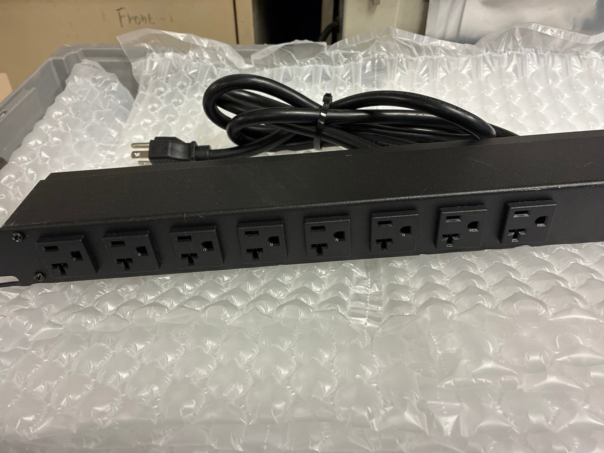 🔥 Hammond Manufacturing 1589H8F1BKRF Rackmount PDU 8-Outlet 120V 20A 1U Black