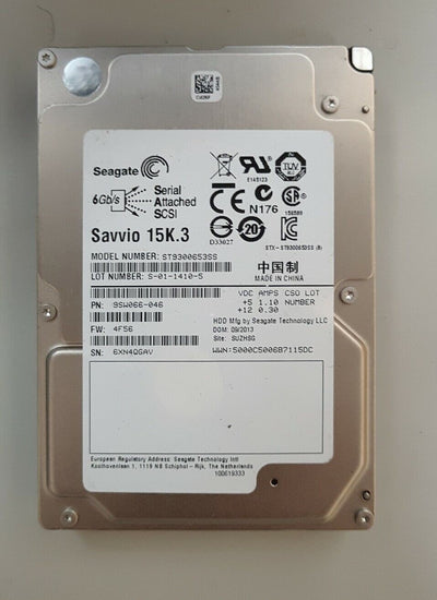- 5x SAVVIO Seagate ST9300653SS 9SW066 300GB 15K RPM 6Gbps 2.5" SAS HDD  