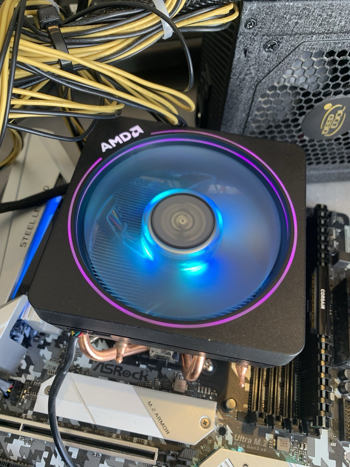 🔥 AMD Ryzen 5 AM4 CPU  RGB heatsink fan (only)
