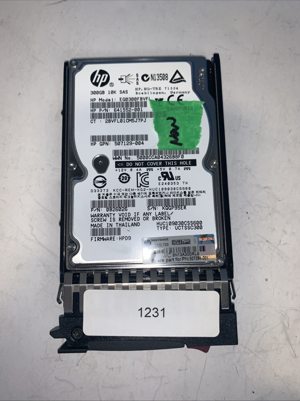 New ~ HP  2.5” 300GB 10K SAS Hard Drive EG0300FBvF1 641552-001 507129-004