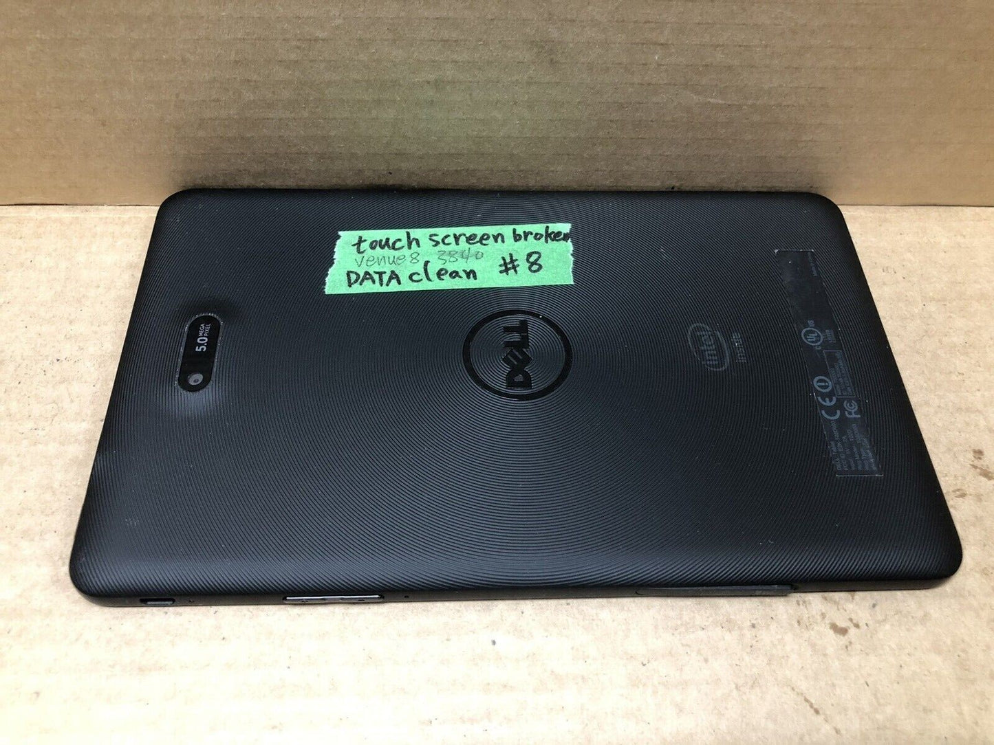 $ Dell Venue 8 3840 16GB, Wi-Fi, 8in - Black -touch screen cracked