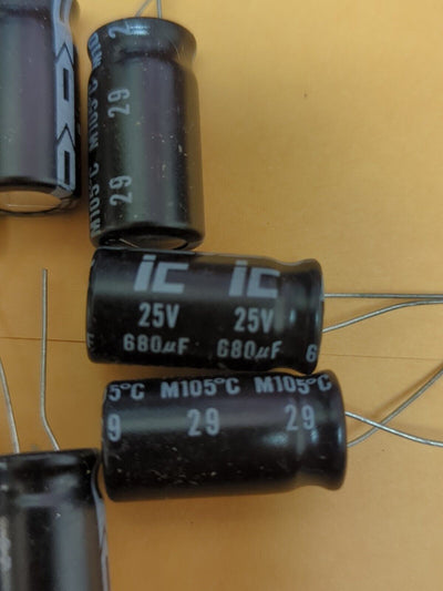 - NEW 10x iC 25V 680uF 25Volt 680MFD 105C Electrolytic Capacitor