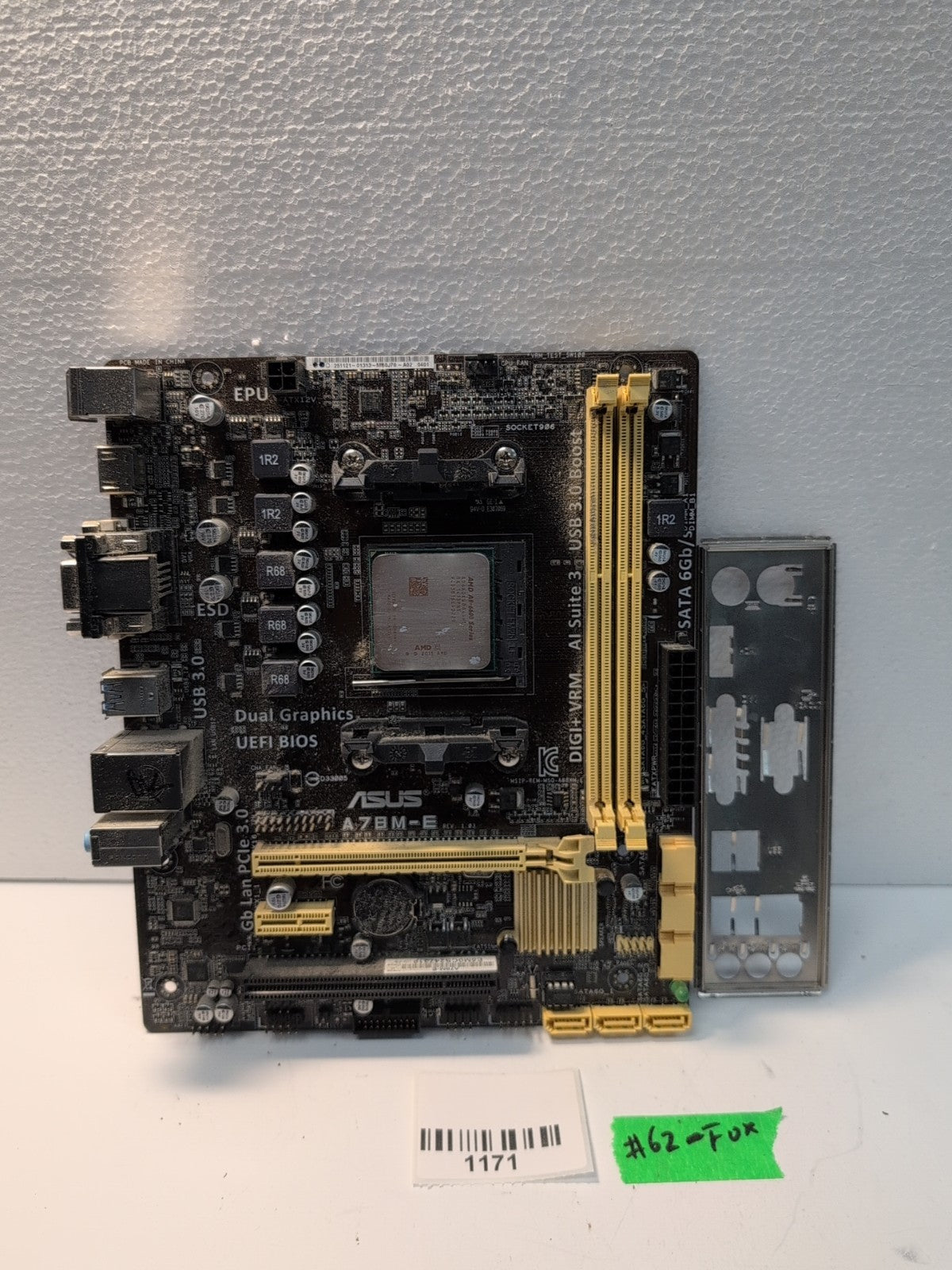 ASUS A78M-E Socket FM2/FM2+ Motherboard Micro ATX w/ AMD A8-6600 CPU Tested -