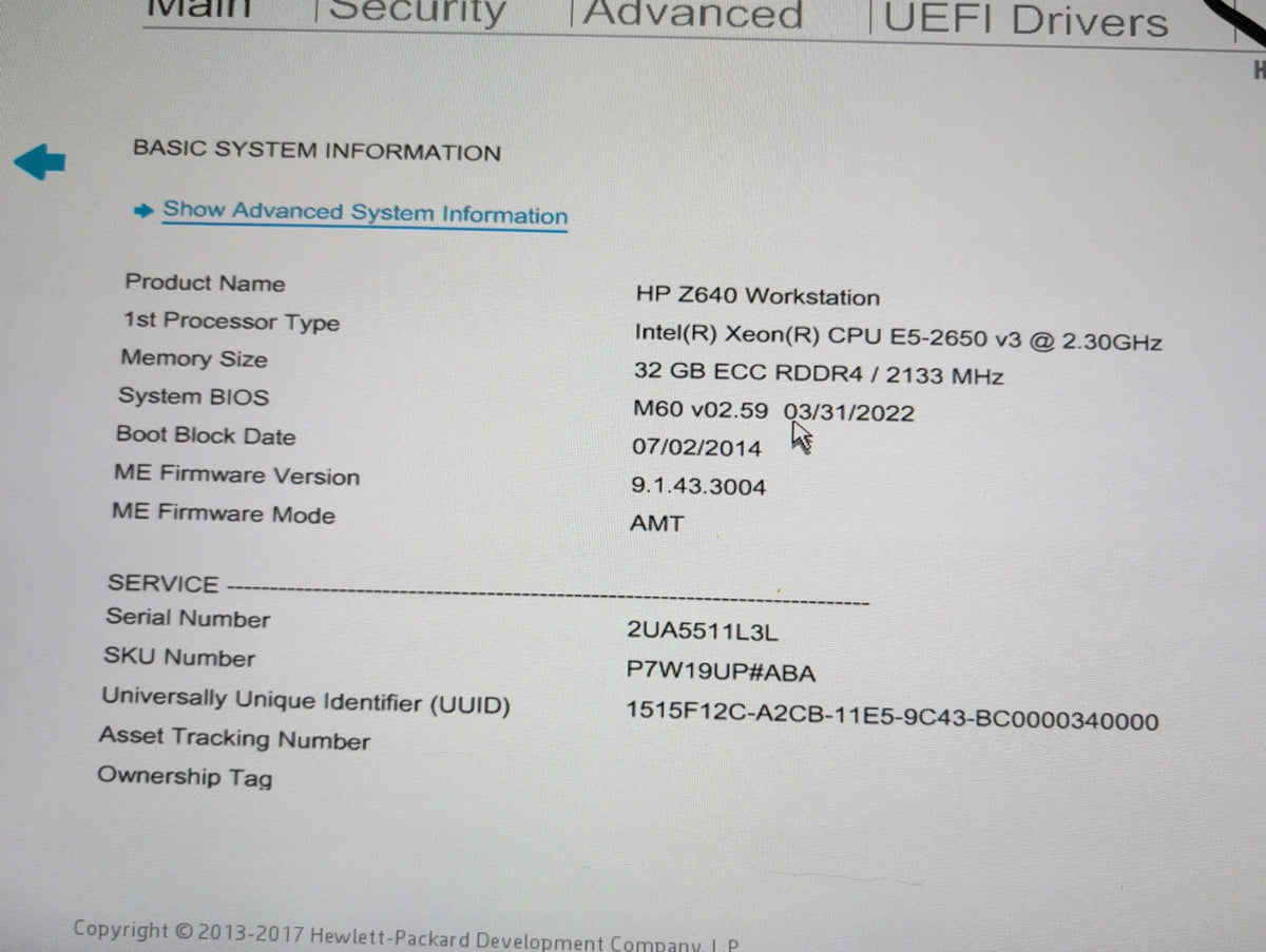 HP Z640 Workstation DESKTOP  Xeon E5-2650 V3 /32GB DDR4/ 1x Caddy/ No HDD -