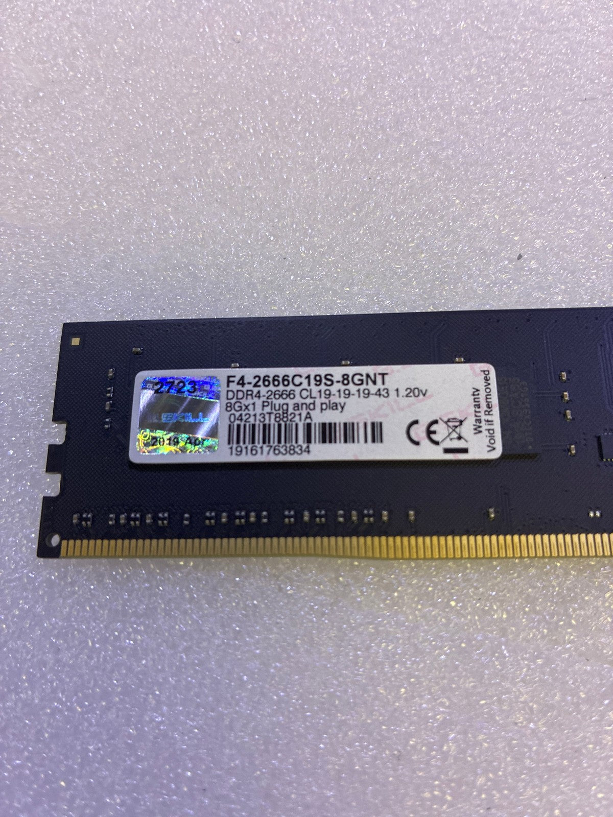 🔥 G.Skill NT Series 8GB DDR4-2666 Desktop RAM F4-2666C19S-8GNT Single Module