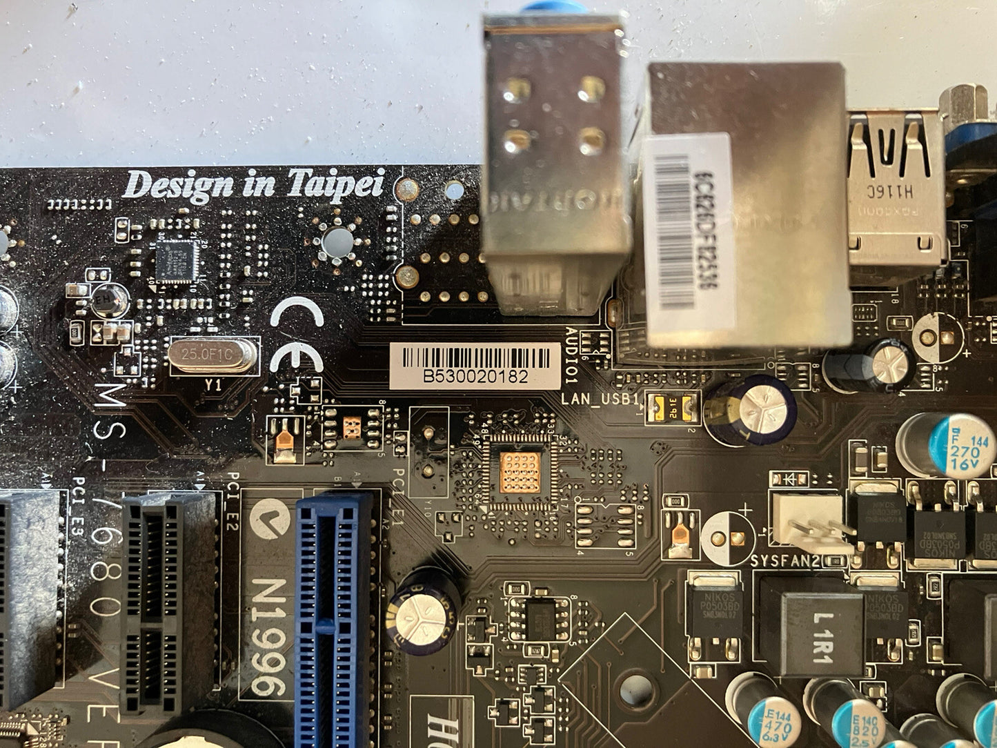 ~ MSI H61M-P21 (B3) Motherboard H61 LGA 1155 DDR3 mATX Pentium G630 SR05S &Plate