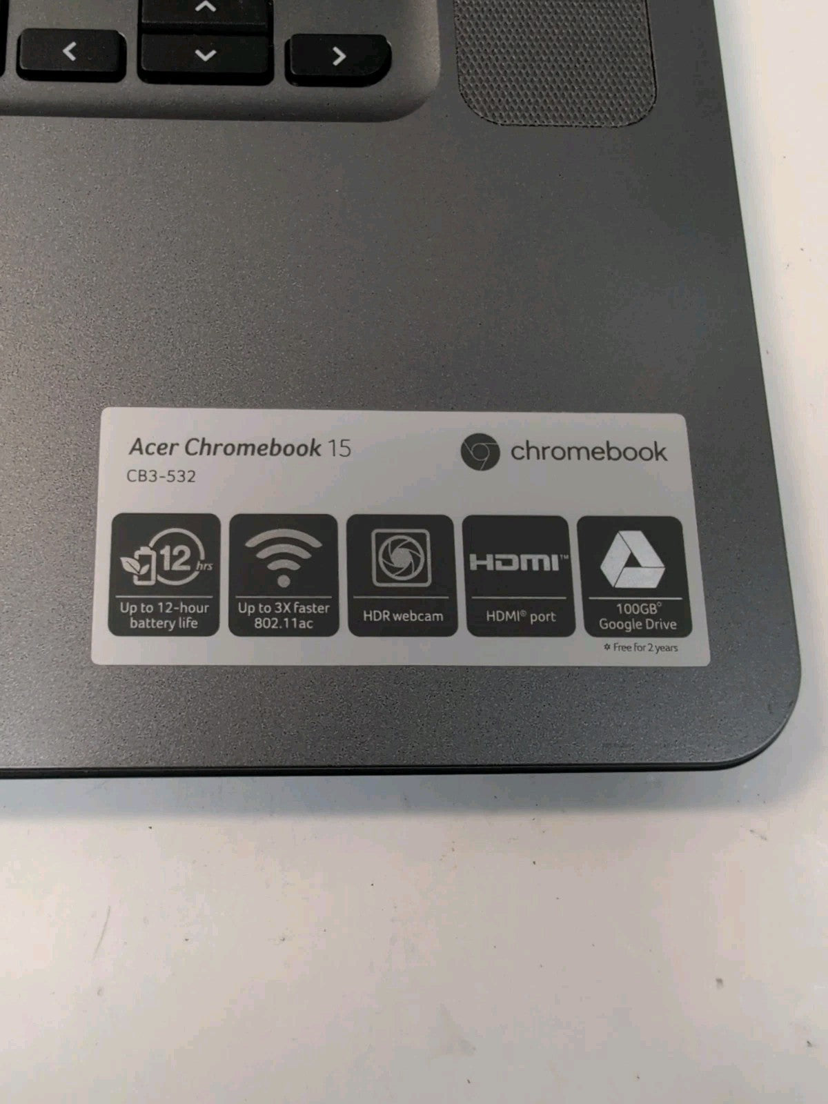 Acer Chromebook 15 CB3-532 N15Q9 15" /ATOM X5-E8000 CPU/ 2GB RAM/16GB SSD -