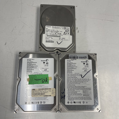 Lot Of 3 Mixed Brand Desktop IDE HDD 80G 3.5” Hard Drive Tested & Working +
