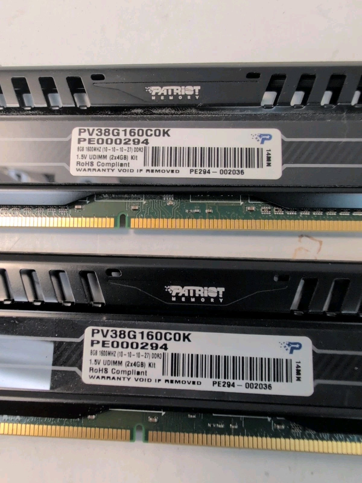 🔥8GB (2X4GB) PATRIOT VIPER  DDR3-1600MHz PC3-12800 PV38G160C0K Desktop Memory -