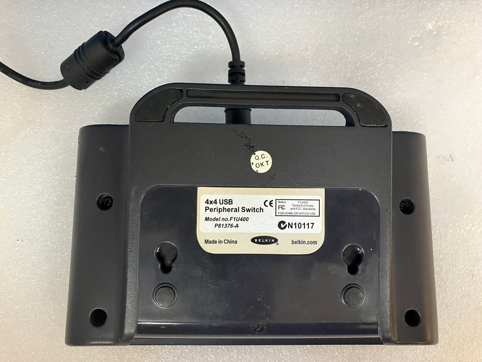 ~ Belkin 4x4 USB Peripheral 4-Ports External USB Peripheral Sharing Switch W/ AC