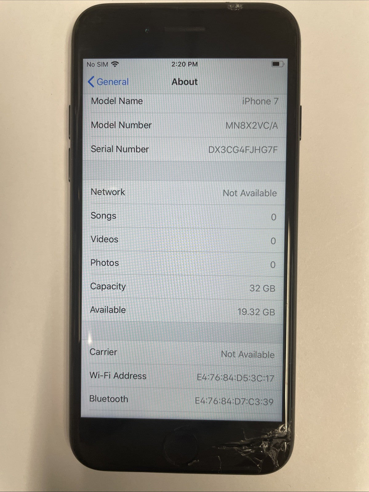 Apple iPhone 7 A1778 Smartphone  32G Cracked Screen UNLOCKED   +