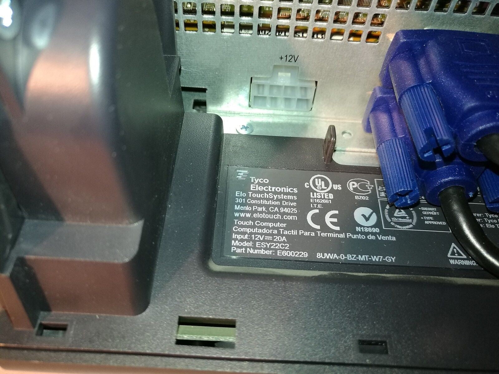 - TYCO  ELO TOUCHSYSTEMS ESY22C2-8UWA w/ CPU/1.6GHZ /2G (NO HDD,NO ADAPTER)