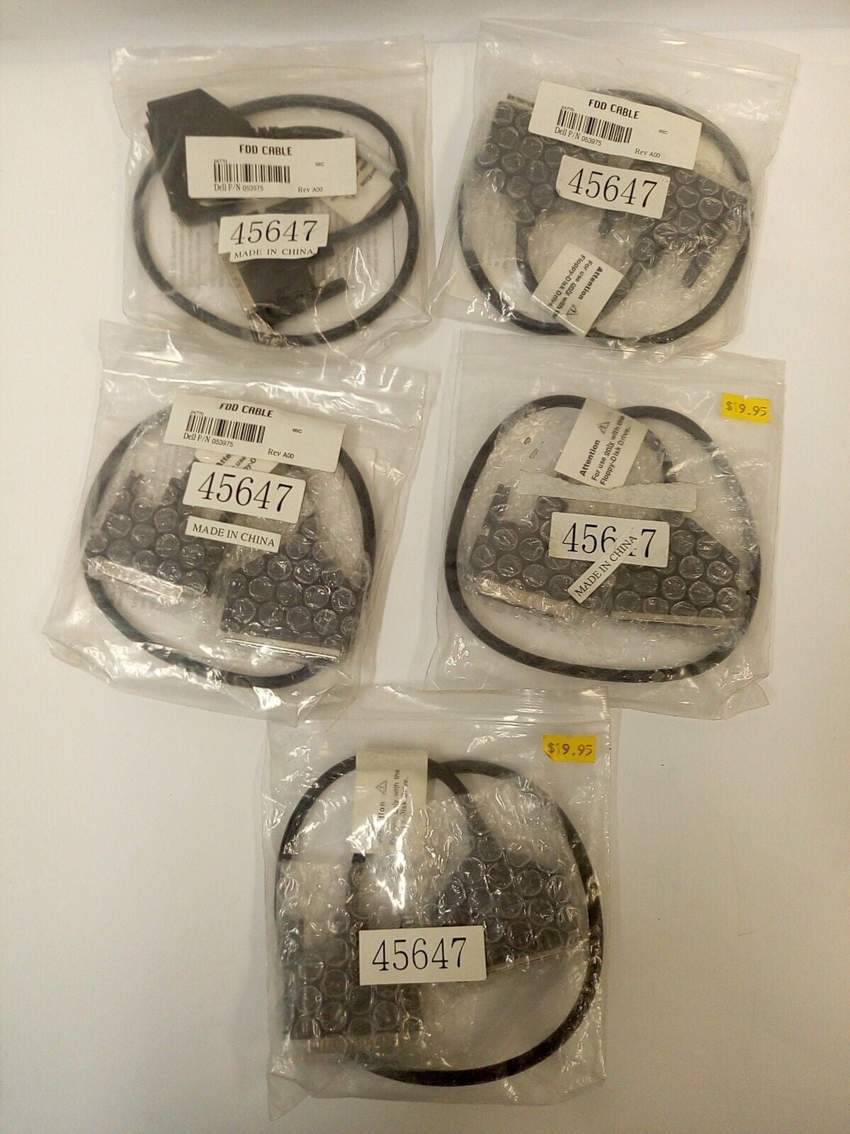 *  NEW LOT OF 5 Dell 45647 Latitude C-Series Computers Floppy-Disk Drive Cable