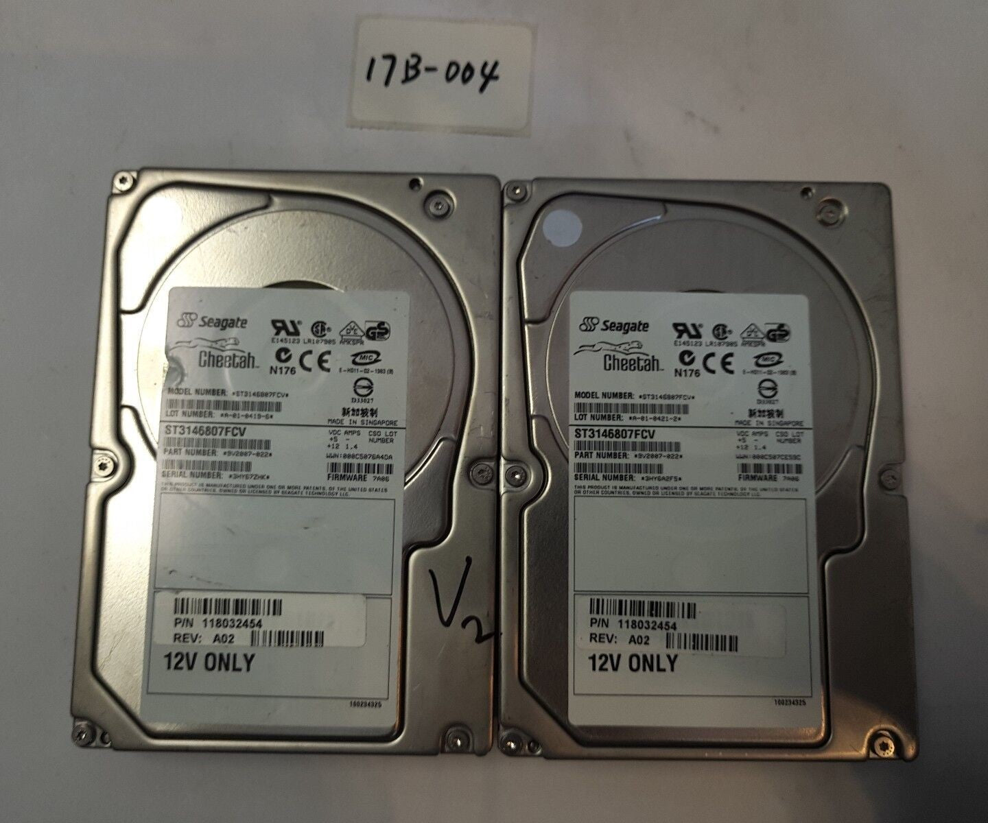 - 2x  Dell Seagate ST3146807FCV  9V2007 147 GB 3.5" 10000 RPM Hard Drive @@@ 