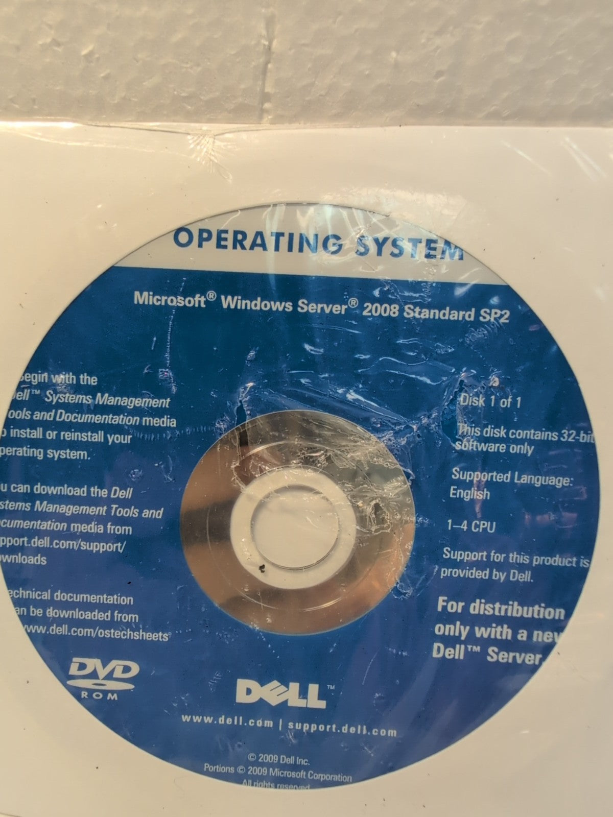 🔥 NEW Dell MS Windows Server 2008 R2 Std SP2 Install DVD 0CPTT5 (no key) -