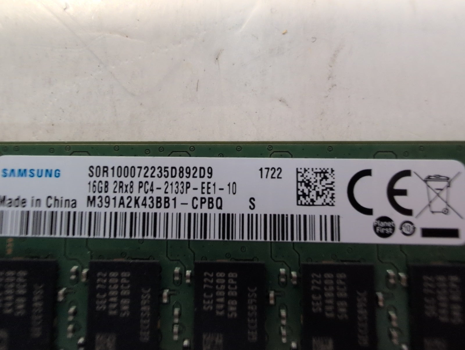 🔥 Samsung 16GB 2Rx8 PC4-2133P-EE1-10 M391A2K43BB1-CPBQ DDR4  ECC SERVER RAM  -